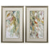 Set of Two Blue Leaves Framed Art