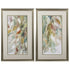 Set of Two Blue Leaves Framed Art