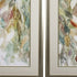 Set of Two Blue Leaves Framed Art