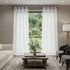 84” White Trellis Pattern Embroidered Window Curtain Panel