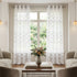 Set of Two 96" White Wave Embroidered Window Panels