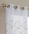 Set of Two 96" Gold and White SemiSheer Curtains