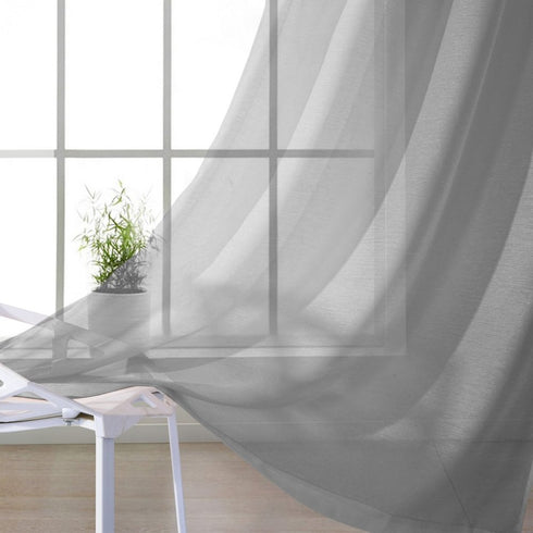 Set of Two 84" Silver Solid Modern Window Panels