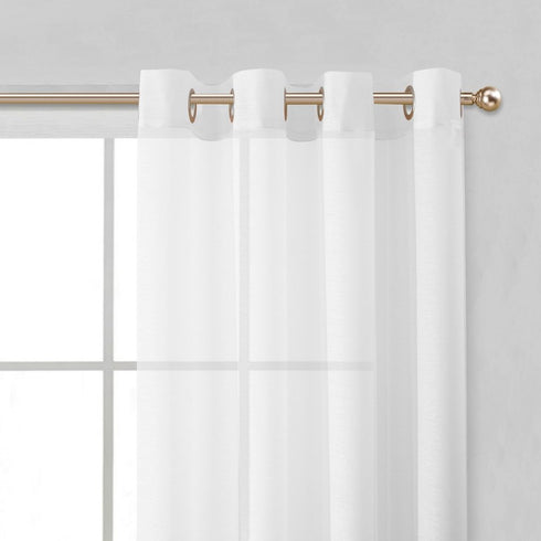 Set of Two 84" White Solid Modern Window Panels