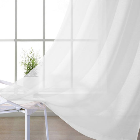 Set of Two 84" White Solid Modern Window Panels