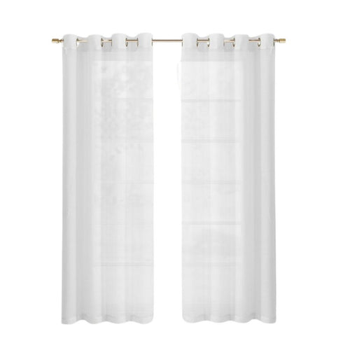 Set of Two 84" White Solid Modern Window Panels