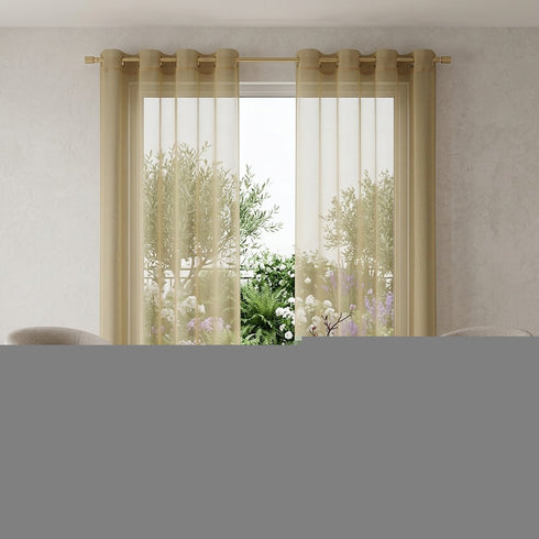 Set of Two 84" Tan Solid Modern Window Panels