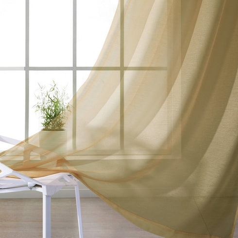 Set of Two 84" Tan Solid Modern Window Panels