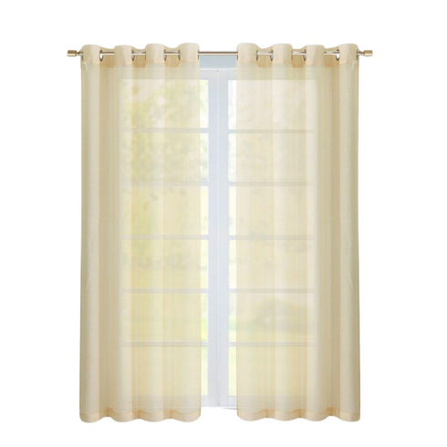Set of Two 84" Beige Solid Modern Window Panels