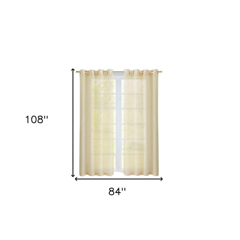 Set of Two 84" Beige Solid Modern Window Panels