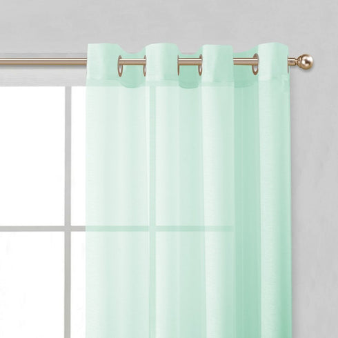Set of Two 84" Aqua Solid Modern Window Panels