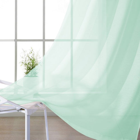 Set of Two 84" Aqua Solid Modern Window Panels