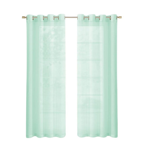 Set of Two 84" Aqua Solid Modern Window Panels
