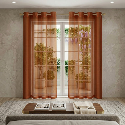 Set of Two 84" Rust Solid Modern Window Panels