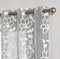 Set of Two 96" Silver Floral Embroidered Window Panels