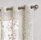 Set of Two 96" Tan Floral Embroidered Window Panels