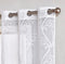 Set of Two 84" White Boho Embroidered Window Panels