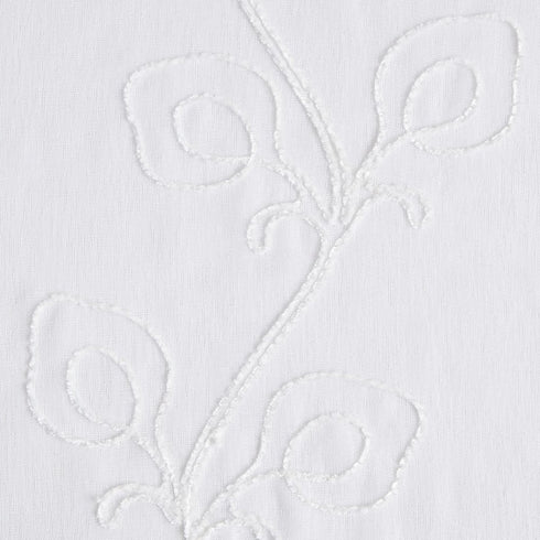 Set of Two 84" White Boho Embroidered Window Panels