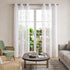 Set of Two 84" White Boho Embroidered Window Panels