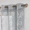Set of Two 84" Silver Boho Embroidered Window Panels