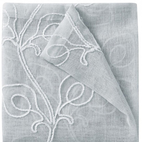 Set of Two 96" Silver Boho Embroidered Window Panels