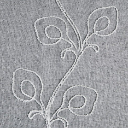 Set of Two 96" Silver Boho Embroidered Window Panels