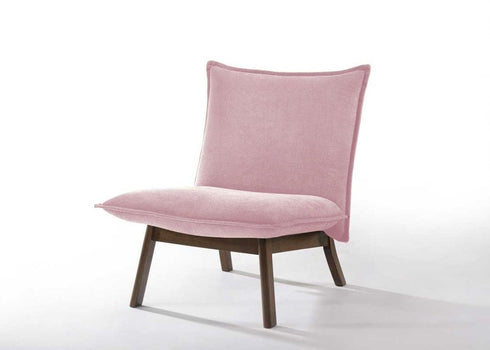 31" Plush Pink Low Profile Armless Accent Chair