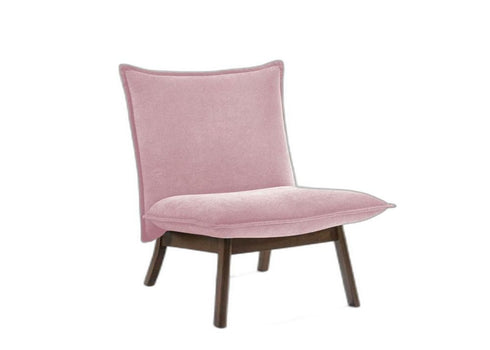 31" Plush Pink Low Profile Armless Accent Chair