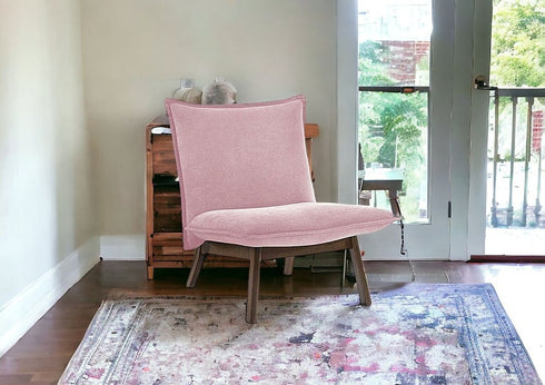 31" Plush Pink Low Profile Armless Accent Chair