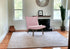 31" Plush Pink Low Profile Armless Accent Chair