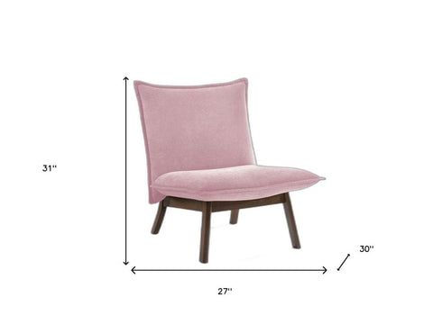 31" Plush Pink Low Profile Armless Accent Chair