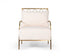 Stylish White and Gold Velvet A Frame Accent Chair
