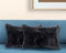 Set of Two 12" X 20" Black Throw Pillows