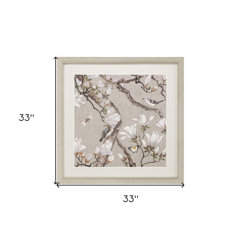 Magnolia Blossom Framed Art Gold Picture Frame Print Wall Art