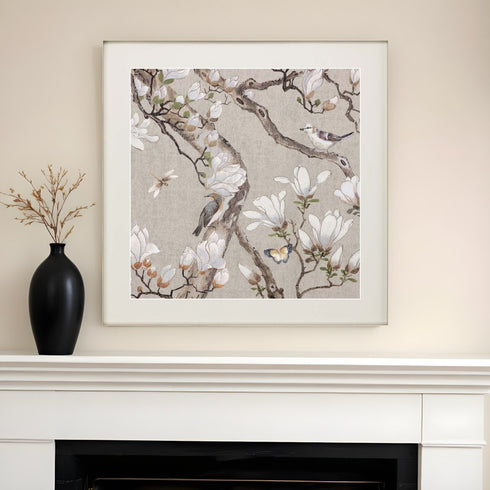 Magnolia Blossom Framed Art Gold Picture Frame Print Wall Art