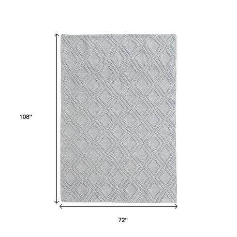 8' X 11' Gray Geometric Handmade Area Rug