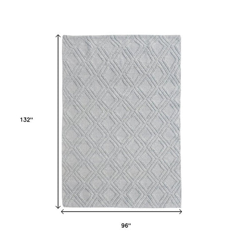 8' X 11' Gray Geometric Handmade Area Rug