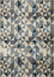 8' X 11' Beige Blue And Gray Geometric Area Rug