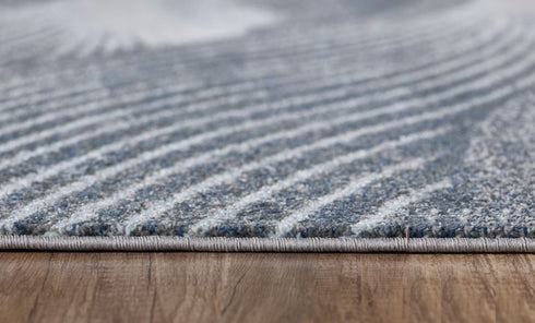 8' X 11' Blue and Gray Abstract Area Rug