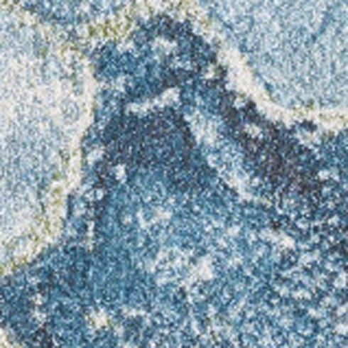 5' X 8' Teal Blue Green And Ivory Abstract Area Rug