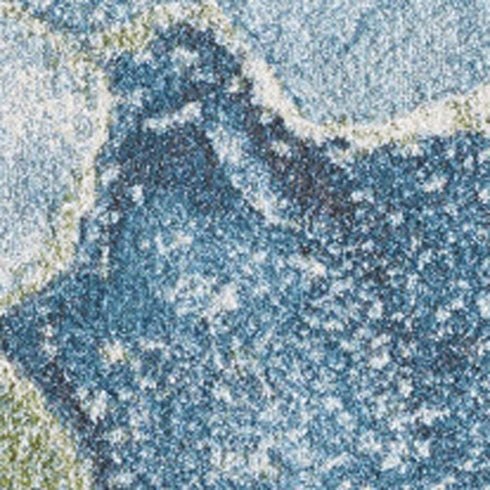 5' X 8' Teal Blue Green And Ivory Abstract Area Rug