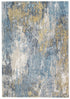 8' X 10' Blue and Gold Abstract Area Rug