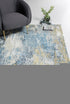 8' X 10' Blue and Gold Abstract Area Rug