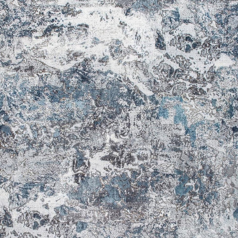 8' X 10' Blue and Gray Abstract Area Rug