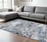 8' X 10' Blue and Gray Abstract Area Rug