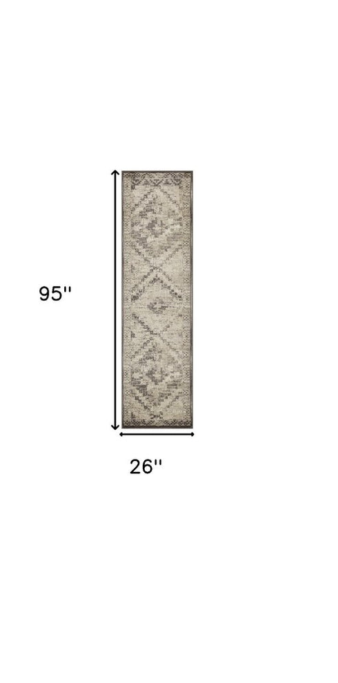 8' X 11' Gray And Brown Abstract Area Rug