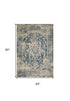 8' X 11' Ivory And Blue Oriental Area Rug
