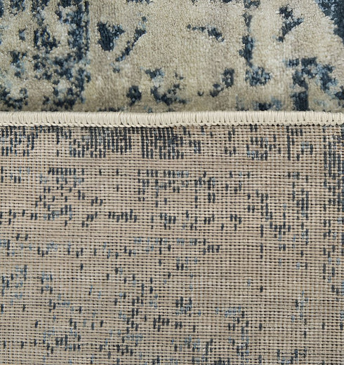 8' X 11' Ivory And Blue Oriental Area Rug