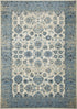 8' X 11' Ivory And Sky Blue Oriental Area Rug