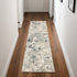 8' X 11' Blue and Beige Abstract Area Rug